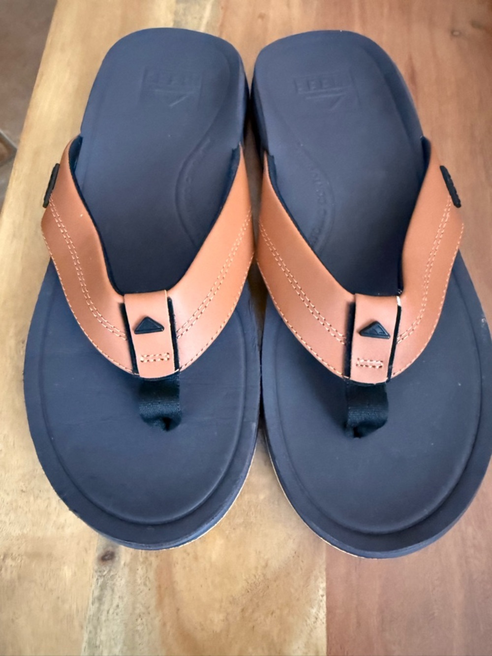 Reef Men’s Brown and Black Leather Thong Sandals